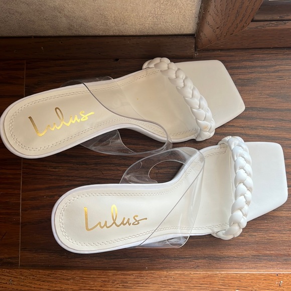 Lulus Shoes - Lulus braided white sandal heels bridal